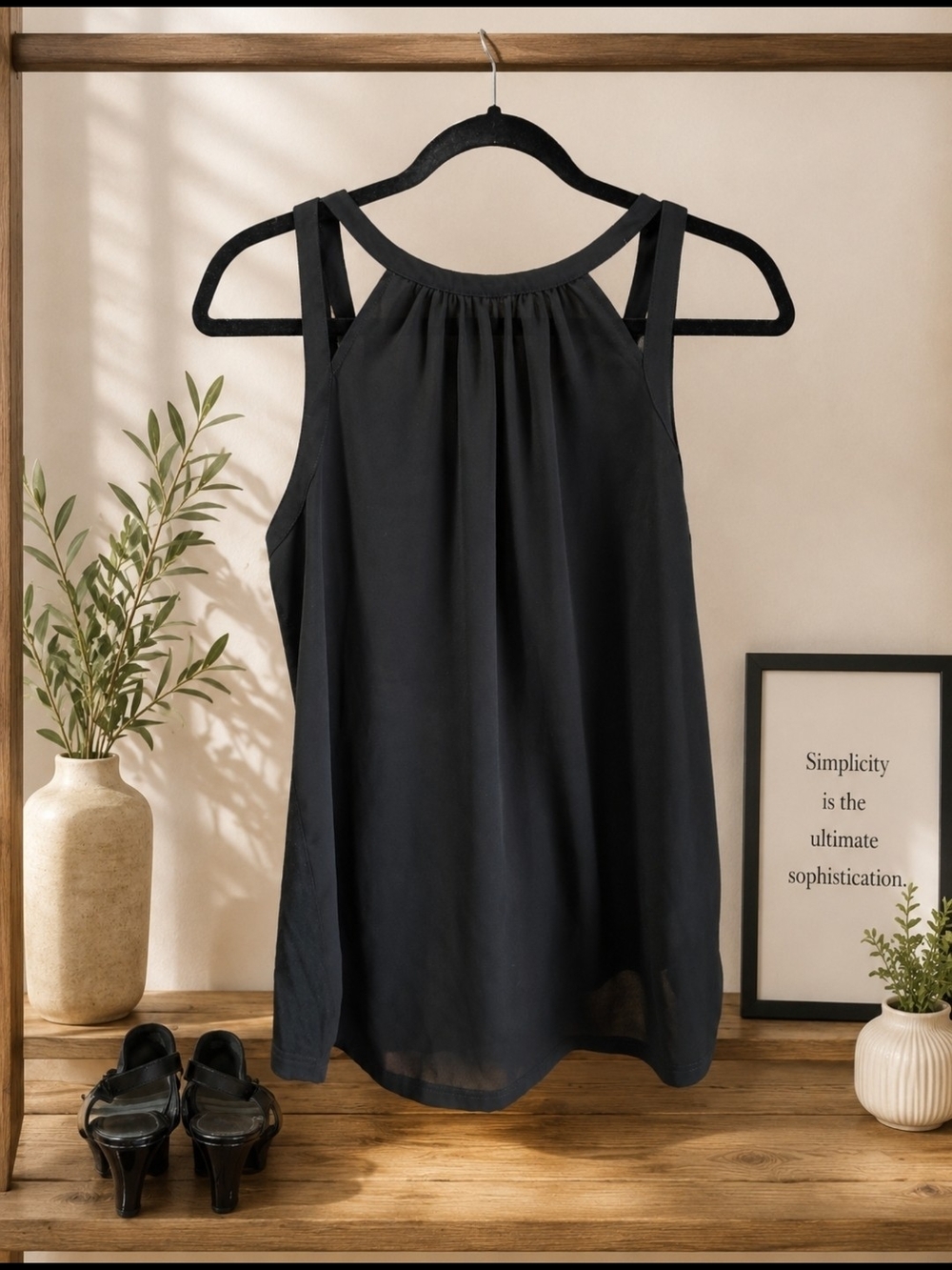 Express Black Halter-Style Tank Top